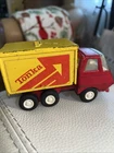 VTG Tonka Mini Delivery Box Dump Truck 5” Red & Yellow 1970’s TOY Pressed Steel