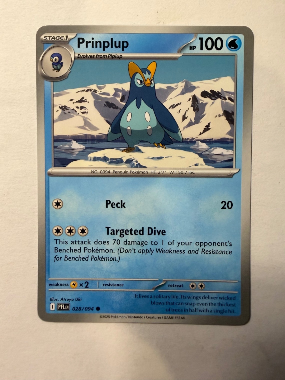 Prinplup ME02: Phantasmal Flames 028/094 NM English Pokemon Card