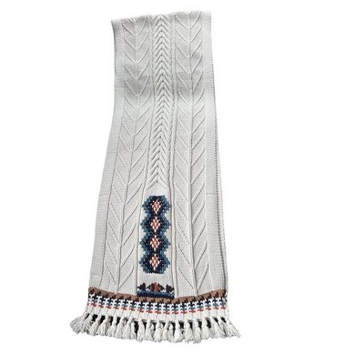 Chaser Nordic Chunky Knit Scarf Boho Indie Tassel Fringe Aztec Geometric NEW