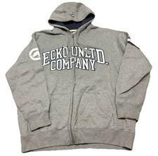 Vintage Ecko UNLTD Zip Up Hoodie Mens XL Gray Y2K Spell Out Grunge Skater