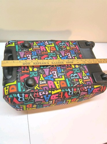 Vera Bradley “A To Vera” Frills Rolling Wheeled Duffel Bag Carry On Luggage NICE - Picture 20 of 21