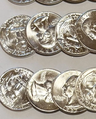 Uncirculated roll silver Washington Quarters Mixed Date ORIGINAL, no junk!