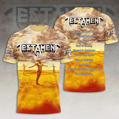 Testament Band Practice What You Preach AOP 3D Polyester T Shirt Full Size S-5XL