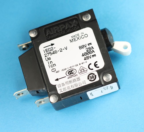 1pc Airpax Hydraulic Magnetic Circuit Breaker 28A 80v IEG2-27546-2-V - 第 1/2 張圖片