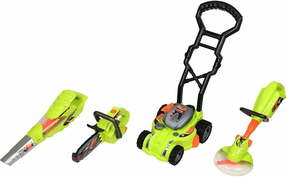 Kids Pretend Toy Lawn Tool Set Sounds & Action Leaf Blower Chainsaw