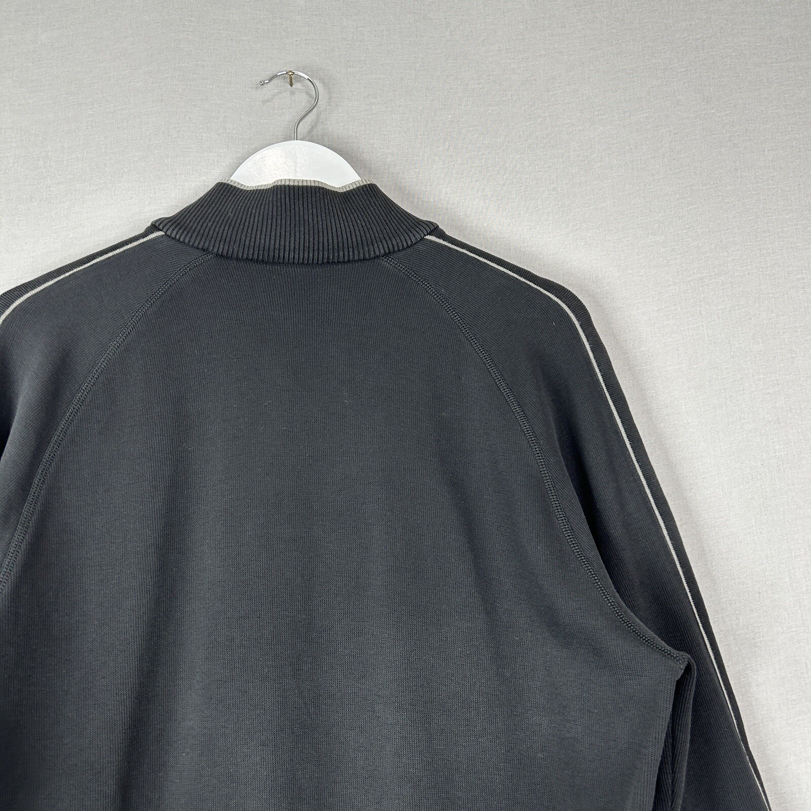 Hugo Boss Mens Sweater Extra Large Black Piceno 1/4 Snap Pullover Work Travel