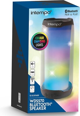 Bluetooth Lautsprecher mit LED Licht Typ-C Ladekabel inklusive tragbare Stereoanlage