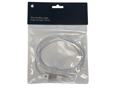 Apple Thin FireWire Cable M8706G/A 4 pin to 6 pin 1.8 meters - NEW SEALED OEM