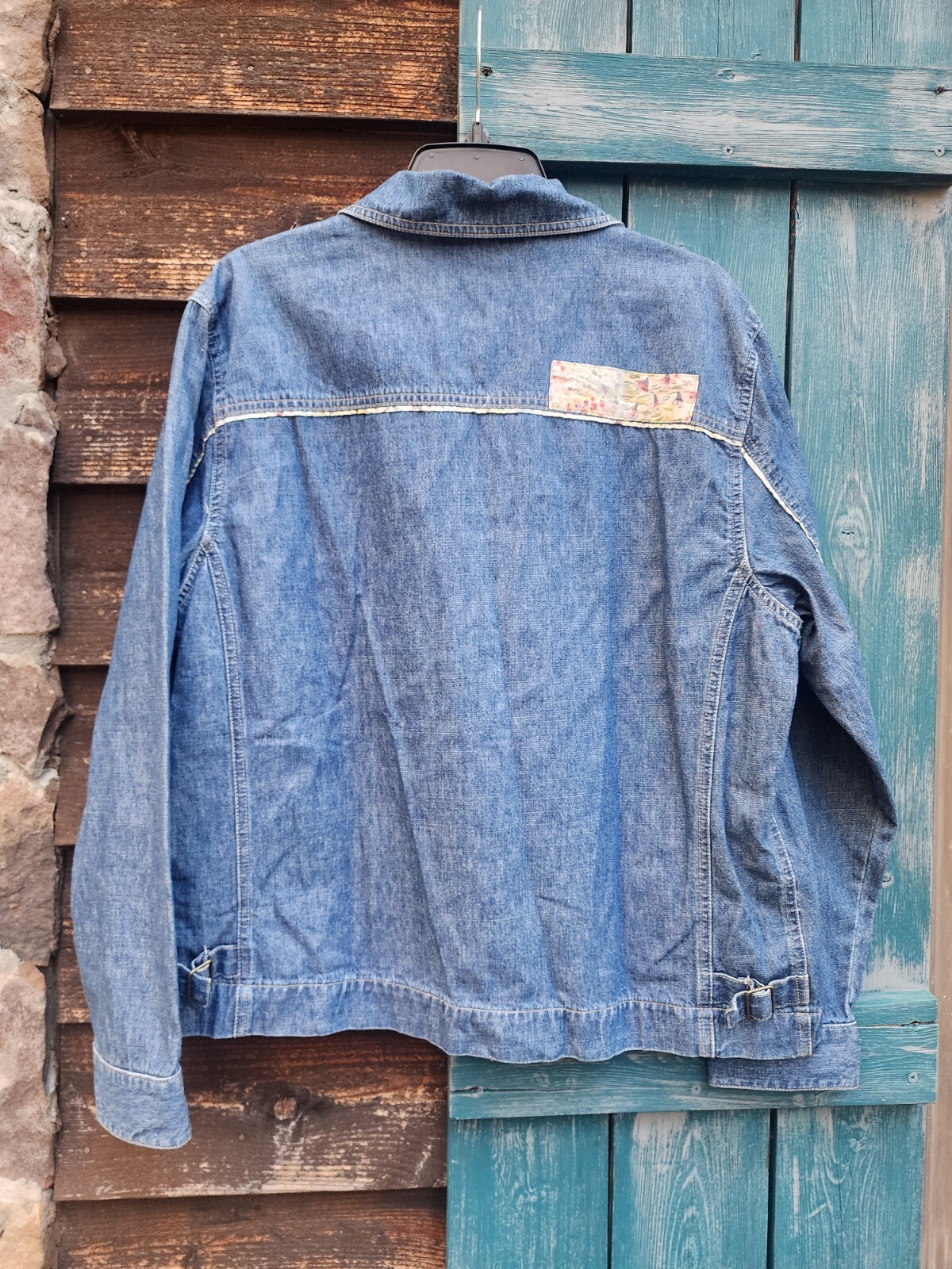 Denim Shacket Jacket Blast Blues Patch L Vintage? - image 2