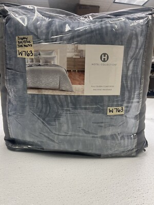 Hotel Collection Wavelet Full/Queen Comforter Solid Medium Blue Display W/defect
