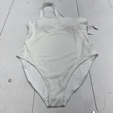 Old Navy White Pucker One Shoulder One Piece Swimsuit Women s XXL NEW