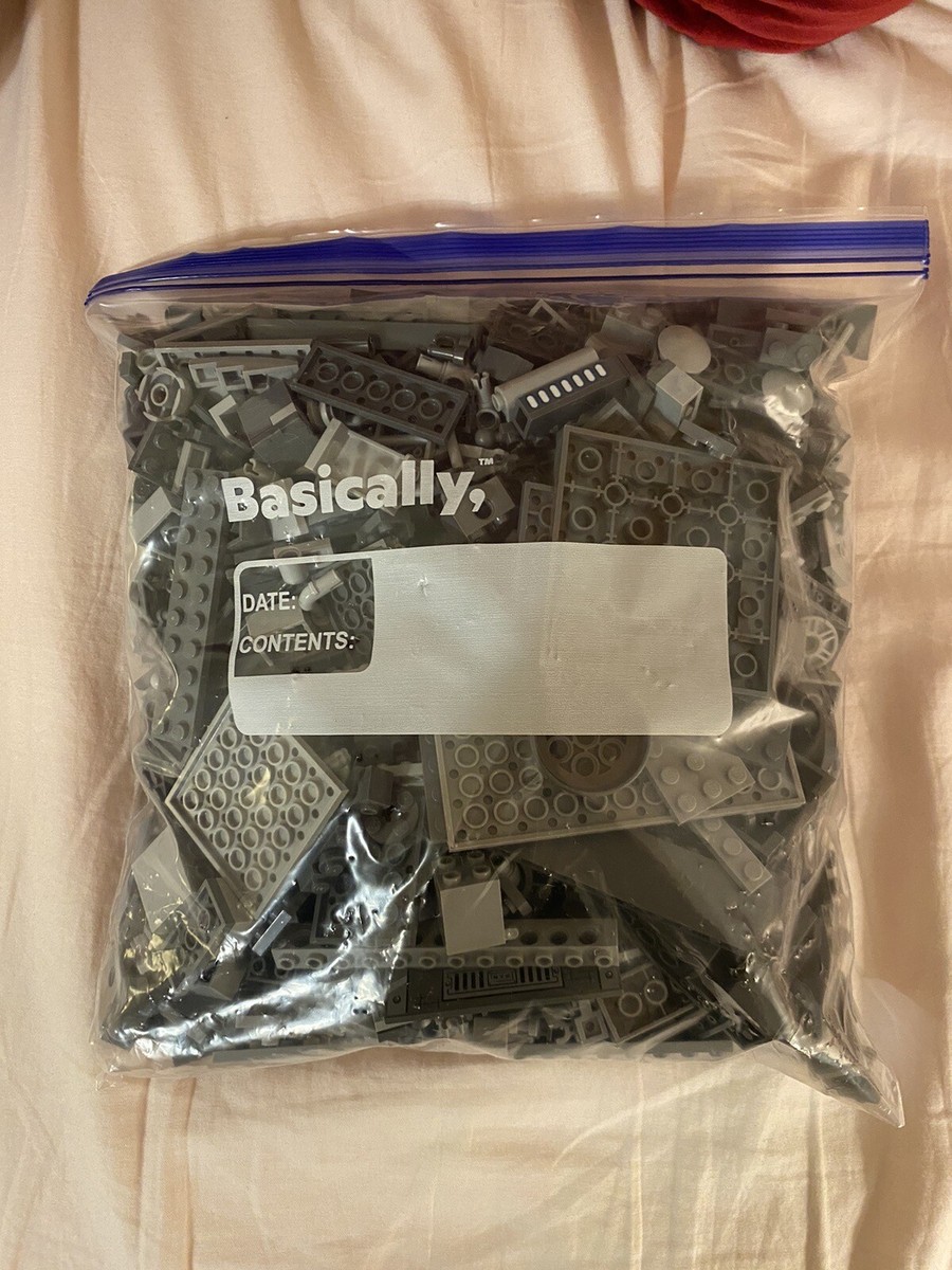 Bulk 2 Pounds Gray Grey Lego Pieces Bricks Gallon Zip Bag  s. Grey. Random pieces. Gallon size bag. main image 1