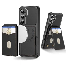 For Samsung S25 Ultra S24 FE S23 S22 Magnetic Detachable Wallet Mag Safe Case