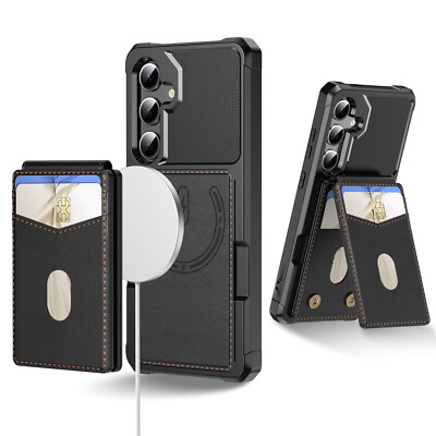 For Samsung S25 Ultra S24 FE S23 S22 Magnetic Detachable Wallet Mag Safe Case