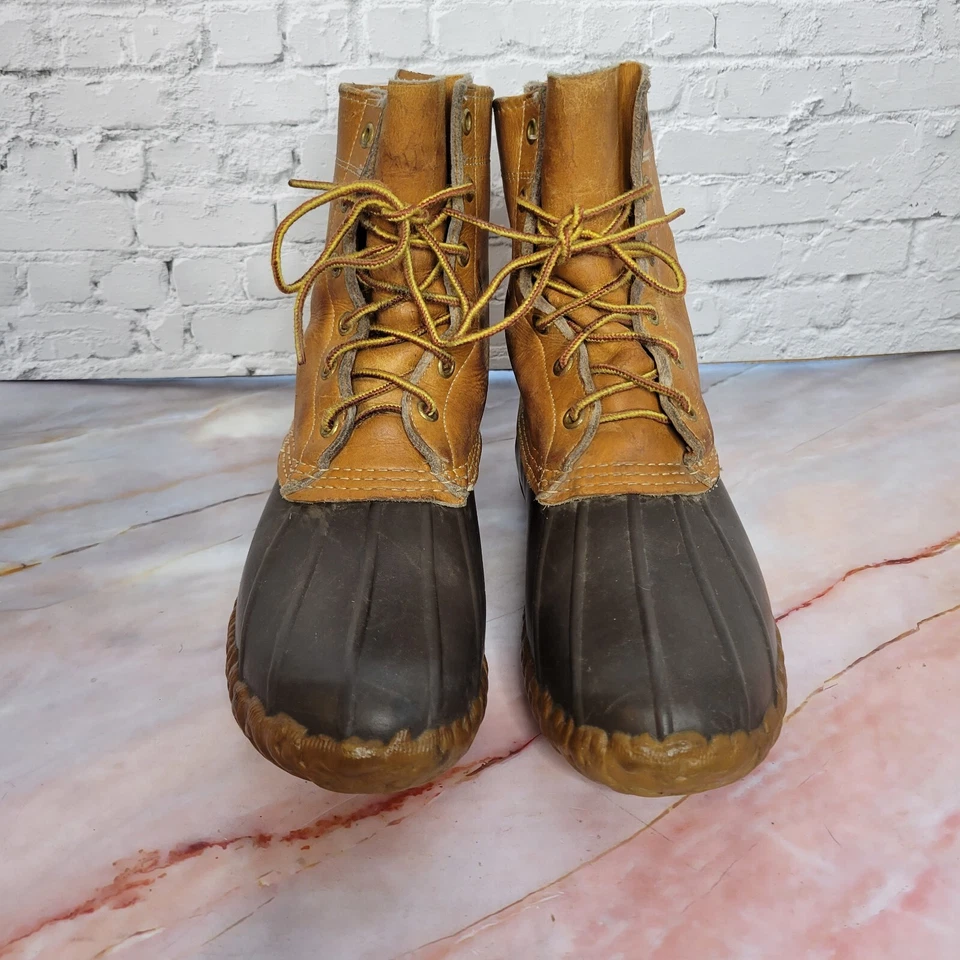 Botas LL Bean vintage para mujer 7 estrechas Maine zapato de caza 8" cuero retro marrón Foto 2 de 4