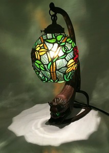 Cat Art Stained Glass Table Desk Lamp Night Light eyes ...