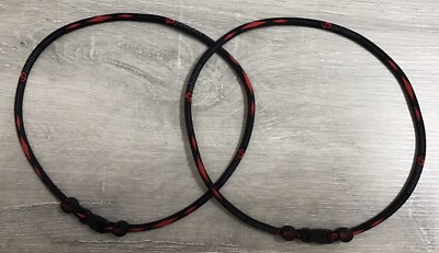(LOT OF 2) Phiten X30 Titanium Necklace Black & Red 22''- NEW