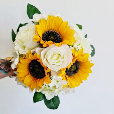 Hochzeit Blumen Sonnenblumen ~ Blumenstrauß Braut ~ Brautjungfer ~ Blumenmädchen ~ Knopfloch