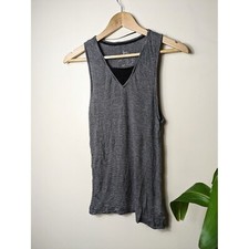 Women's Love To Lounge Grey And Black Striped Vest 4
