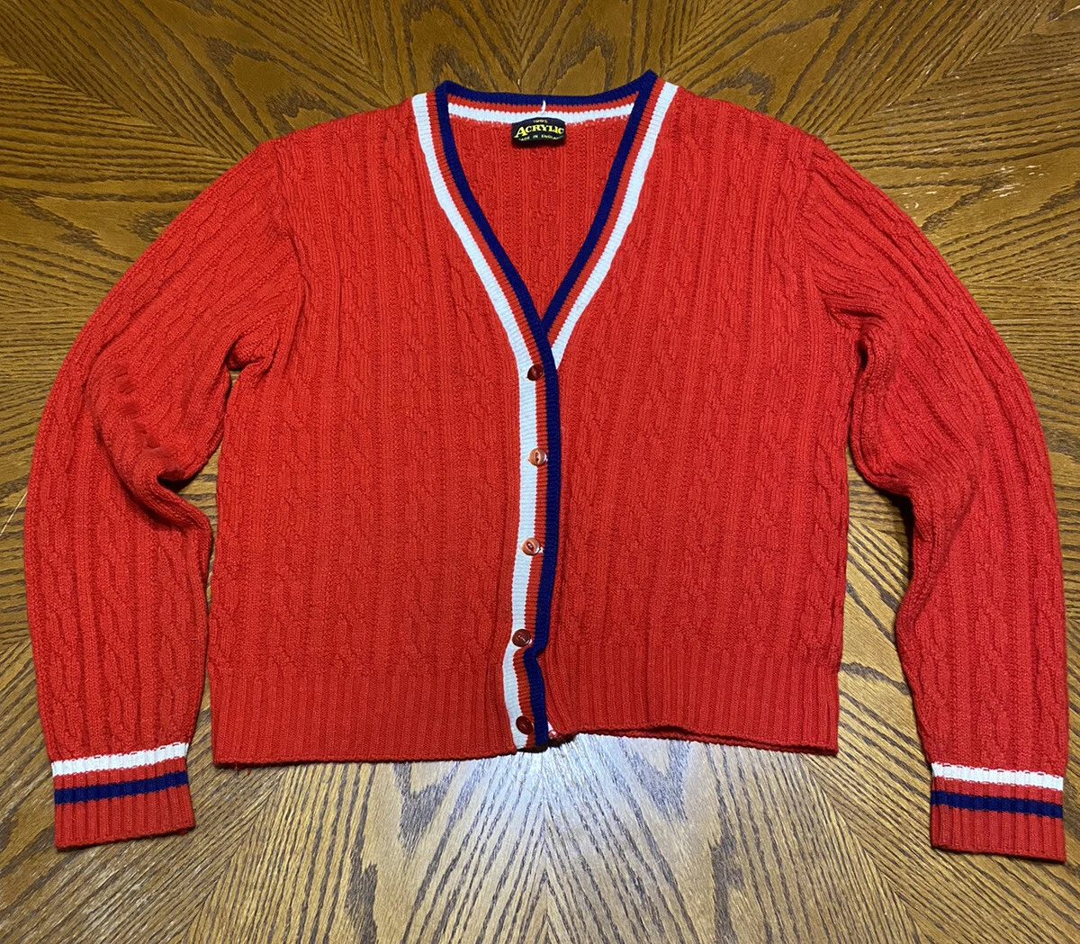 Red white and blue best sale cardigan