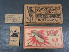 4 vintage packets of boot studs & nails cobblers shoe makers advertising
