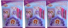 Lot 3 Disney Stationary Case Sofia The First 24 Sticker Marker Pen Travel Set