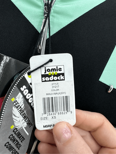 NWT Jamie Sadock Womens Silver Black Green Sleeveless 1/4 Zip Golf Top Size XS - Picture 5 of 9