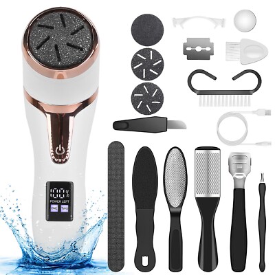 17 Pcs Electric Pedicure Foot File Machine Heels Dead Skin Callus Remover Kits