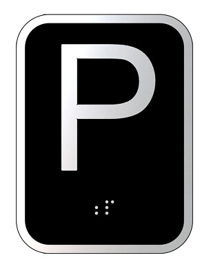 Elevator floor number P sign - Elevator Jamb Plate P (3x4, cast-REF24-1027