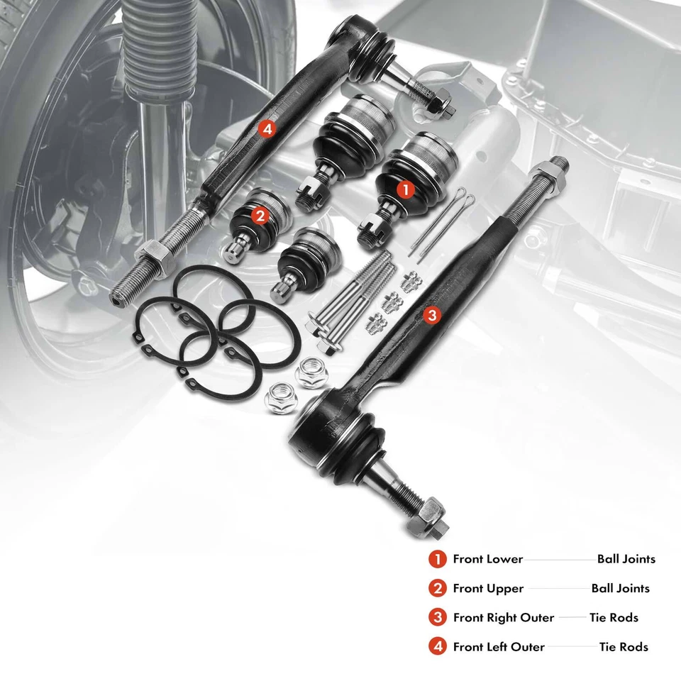 10x Brazo de control de cojinete de cubo de resorte helicoidal y puntal delantero para Chevy GMC Envoy Buick Foto 2 de 4