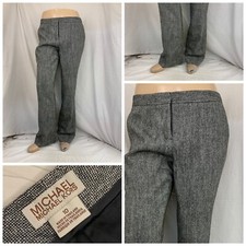 Michael Kors Pants Sz 10 Gray Viscose Wool Boot Cut Mint YGI P1-519