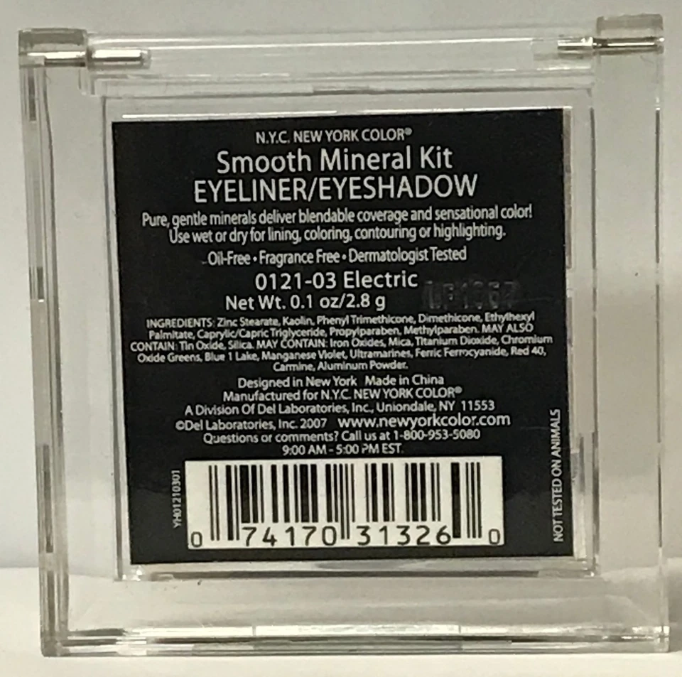 10 N.Y.C. New York Color Smooth Mineral Kit Eyeliner/Eyeshadow ELECTRIC 0121-03 - Image 2 of 2