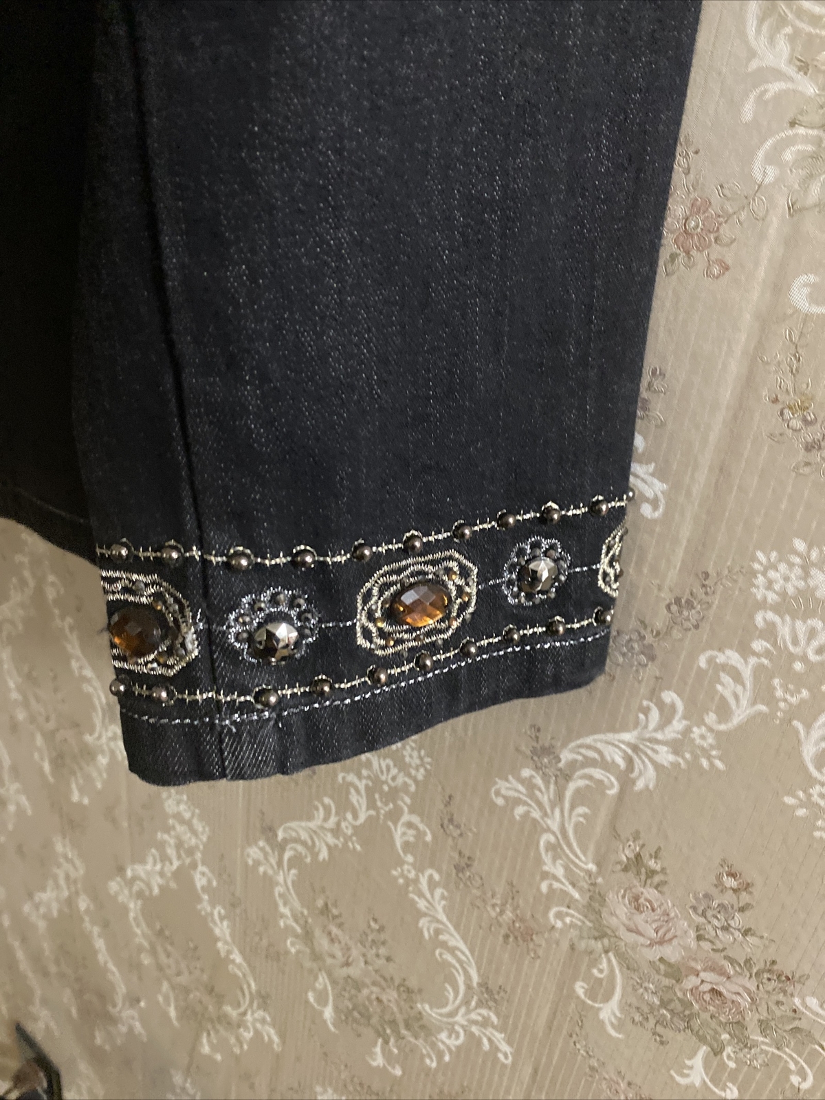 Ameri Mode dress Dark Jean Jacket with Rhine ston… - image 7