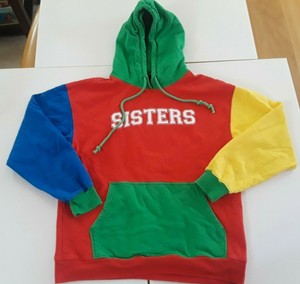 color block hooded sweatshirt