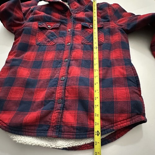 Boston Traders Jacket Hood Fleece Check Red 100% Cotton size M - Picture 3 of 10