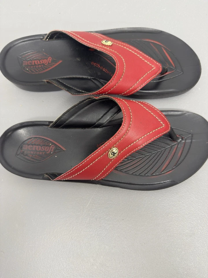 Sandalias chanclas Aerosoft Comfort para mujer ropa de playa rojas EU 39/US 8 #12 Foto 4 de 4