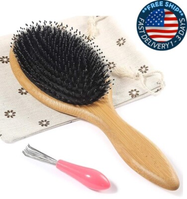 Cepillo para el cabello, cepillo de cerdas de jabalí y nailon para mujeres