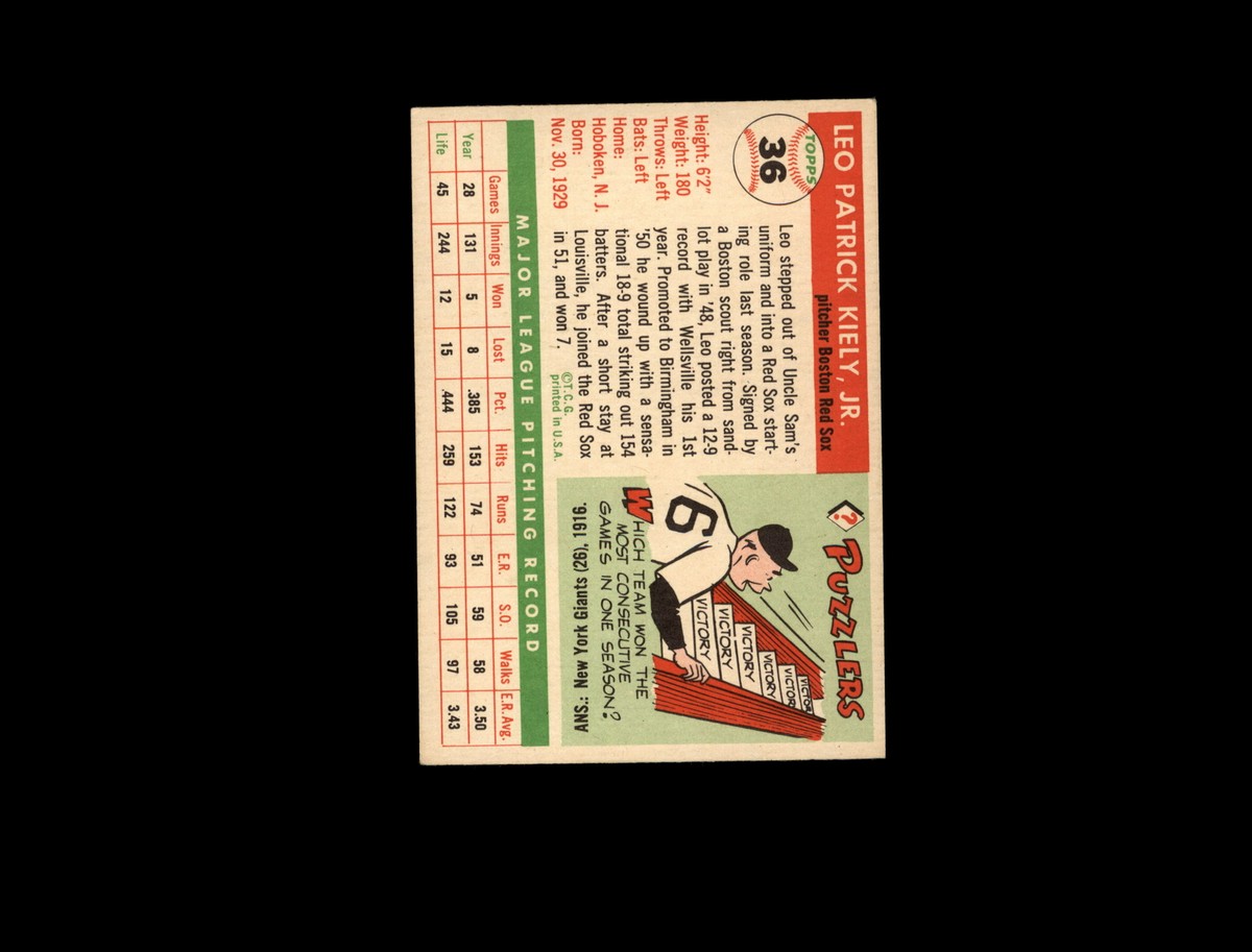 1955 Topps 36 Leo Kiely EX #D1,011521 | eBay