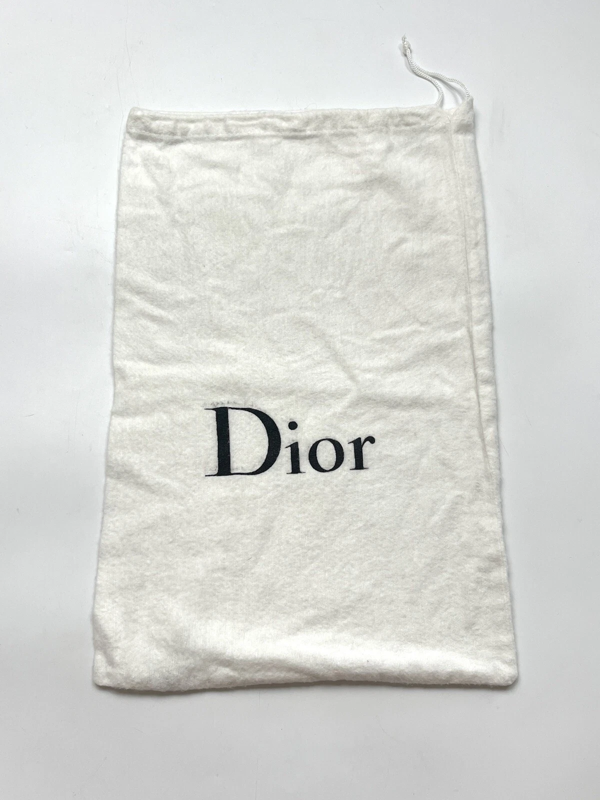 Sac à poussière chaussure Dior   blanc avec noir 14 x 9 pouces