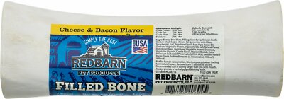 RedBarn BACON CHEESE Filled Bone Vitamin Natural Dog Chew Treat LARGE USA Dental