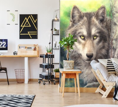 3D Tier Grau Wolf C3607 Tapete Wandbild Fototapete Kayomi Harai Amy 2023