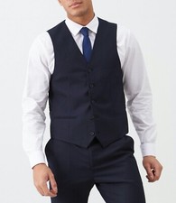 Image of V by Very Man Stretch Navy Suit Waistcoat Size 36" RRP: £35.00