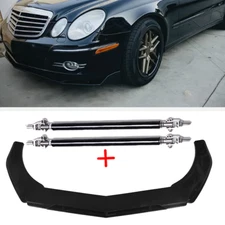 Front Bumper Lip Splitter Spoiler Glossy Black Body Kit For Mercedes-Benz E200