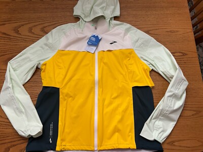 BROOKS WOMENS HIGH POINT WATERPROOF RUNNING JACKET BLACK SIZE XL