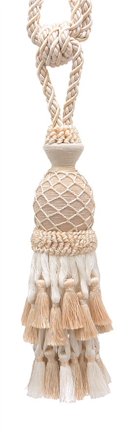 DÉCOPRO Curtain Tassel Tieback, Color# 5055 - Seashell Ivory [Set of 10]