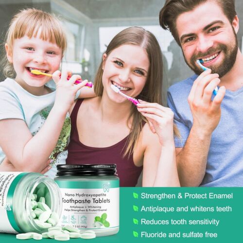 150Pcs Chewable Nano Hydroxyapatite Toothpaste Tablets Whitening - Picture 2 of 9