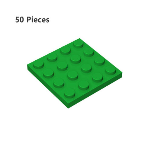 Part 3031 Plate 4X4 Green Building Pieces BULK LOT Bricks Parts 50 PCS - Picture 1 of 12