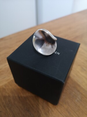 Riesiger Statement Georg Jensen Ring Sterling Silber 925 Dänemark 58 Wickelkurve