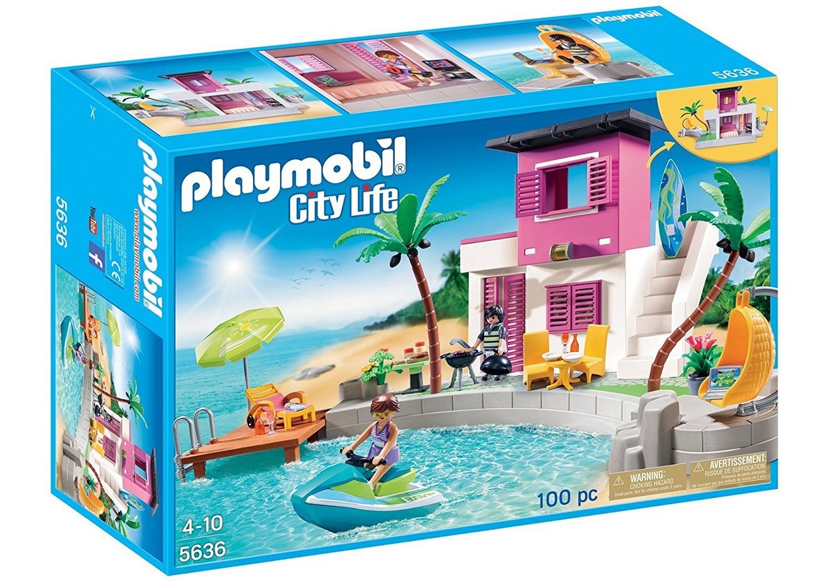 PLAYMOBIL Luxury Beach House Playset Building Toy 5636