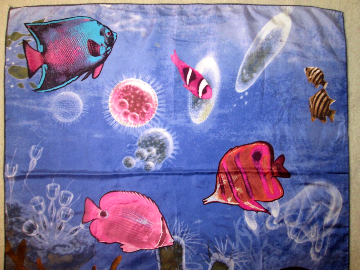 Foulard En Soie Vintage RENOMA Paris 88x88 Cm - Multicouleur, Occasion